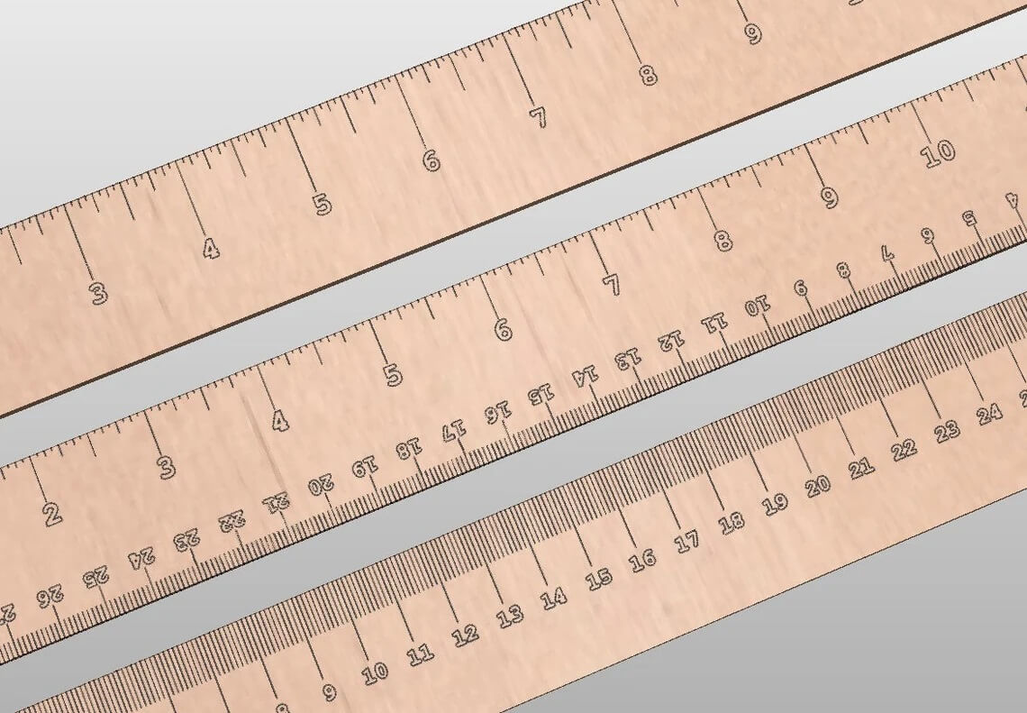 CNC Laser Metric and Inches Ruler Set - StepFIVE40 DXF Files