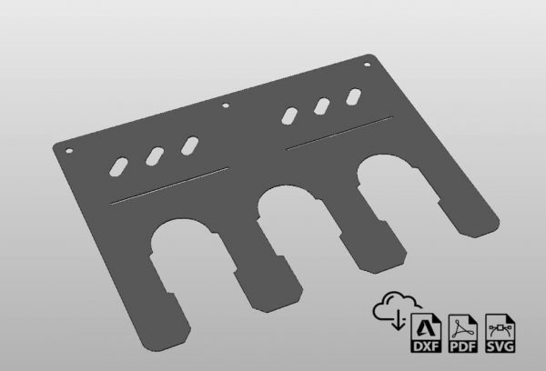 3 Slot Cordless Tools Storage Rack DXF File - StepFIVE40 DXF Files